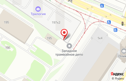 Западное трамвайное депо на карте