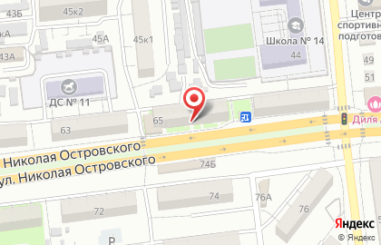 Аптека Шах на улице Николая Островского, 65 на карте