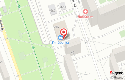 Супермаркет Пятёрочка на метро Текстильщики на карте