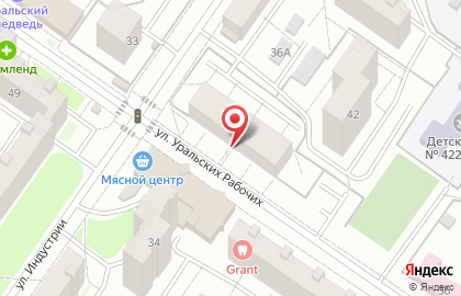 Образовательный центр Яркие дети на улице Уральских Рабочих на карте