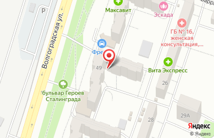 Городская касса на Волгоградской улице на карте