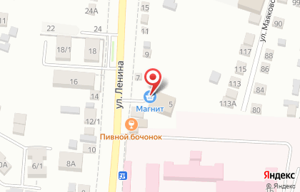 Супермаркет Магнит на улице Ленина, 5 в Михайловске на карте