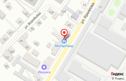 Магазин автозапчастей МоторЛэнд на улице Крымова на карте