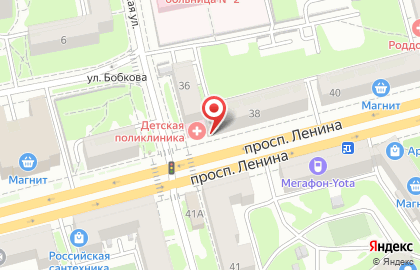 Детская поликлиника Клиническая детская больница №2 на проспекте Ленина на карте