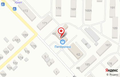 Банкомат СберБанк на улице Пушкина, 4б в Верхнеуральске на карте