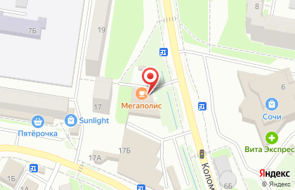 Кафе Мегаполис в Автозаводском районе на карте