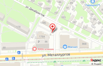 Киоск по продаже хлебобулочных изделий в Пролетарском районе на карте