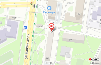 Компания ЛистОк на улице Карпинского, 67 на карте