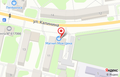 Супермаркет Магнит у дома в Краснокамске на карте