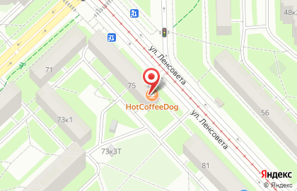 Сеть уютных мини-кафе HotCoffeeDog в Московском районе на карте