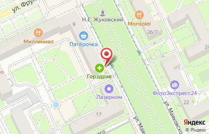 Киоск фастфудной продукции на улице Фрунзе на карте