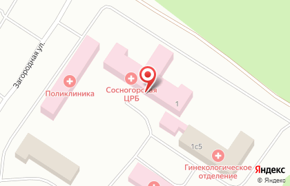 Сосногорская центральная районная больница на Загородной улице на карте