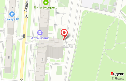 Автостоянка на ул. Академика Глушко, 8в на карте