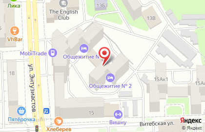 Общежитие ЧГПУ на улице Энтузиастов на карте