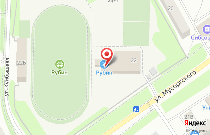 Спортивная школа Рубин на улице Мусоргского на карте