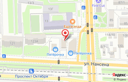 Автомойка Домино в Октябрьском районе на карте