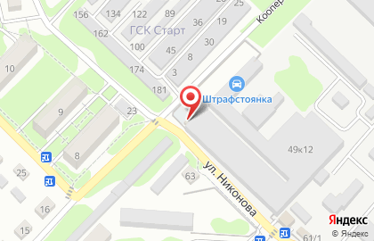Шиномонтажная мастерская на Кооперативной улице на карте