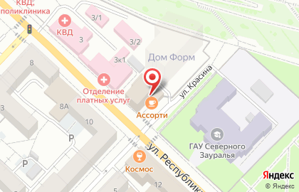 Сеть центров паровых коктейлей на карте