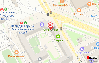 Цветочная база БукетОпт на Площади Гарина-Михайловского на карте