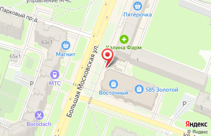 Киоск по продаже молочных продуктов Ермолинское на Большой Московской улице на карте