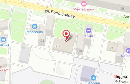 Магазин разливных напитков В пиве на улице Ворошилова на карте