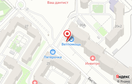 Ветеринарная клиника Ветпомощь на Быстрецкой улице на карте