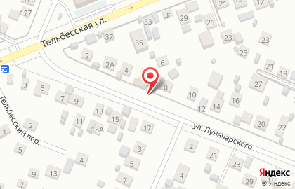 Продовольственный магазин на улице Луначарского на карте
