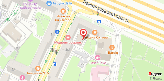 Клиника МедЦентрСервис на Ленинградском проспекте на карте