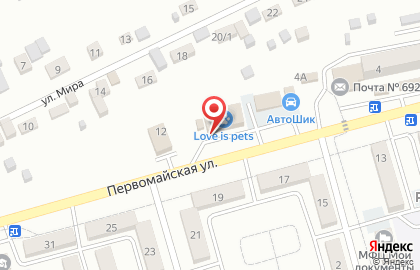 Зоомагазин Зооимперия на Первомайской улице на карте