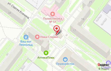 Магазин овощей и фруктов на улице Сергея Есенина на карте