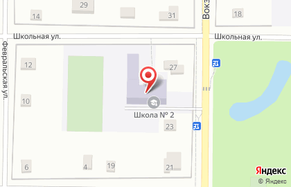 Средняя общеобразовательная школа на Вокзальной улице на карте