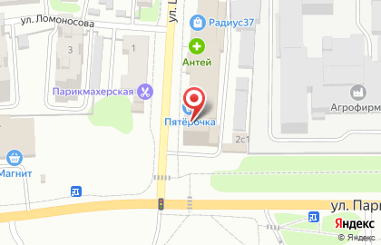 Супермаркет Пятёрочка на улице Шевченко на карте