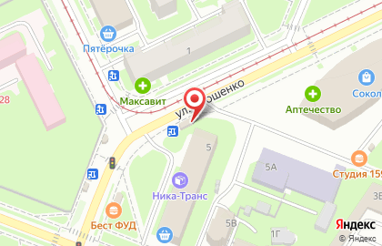 Продуктовый минимаркет в Московском районе на карте