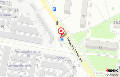 Продовольственный магазин на улице микрорайона на карте