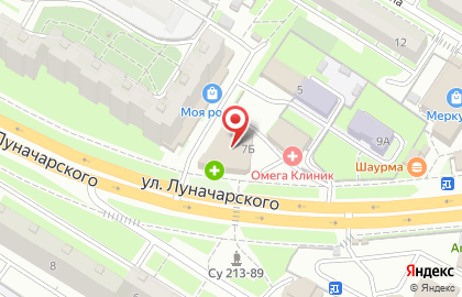 Магазин 220 Вольт на улице Луначарского на карте