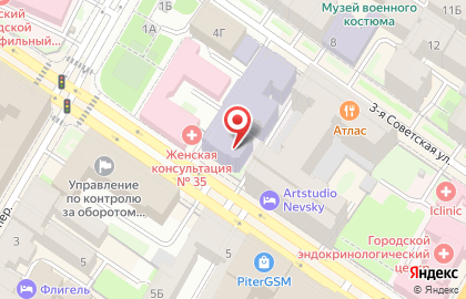 Клиника Профессиональных Заболеваний Северо-западного Центра Гигиены и Общественного Здоровья Роспотребнадзора на карте