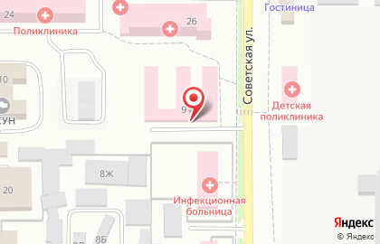 Городская больница г. Котовска на Советской улице на карте