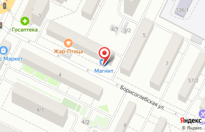 Супермаркет Магнит у дома на ​Борисоглебской на карте