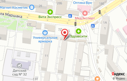 Киоск по продаже фруктов и овощей в Воронеже на карте