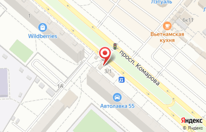 Фирменная розничная сеть магазинов Тюкалиночка на проспекте Комарова на карте