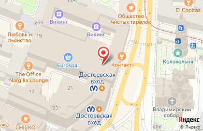 Предлог на Владимирском проспекте на карте