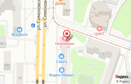 Клиника Ниармедик на улице Симоновский Вал на карте