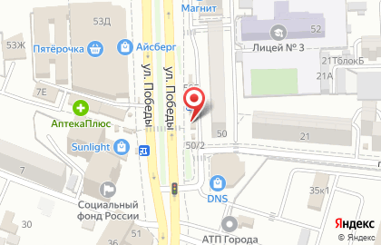 Киоск по продаже кондитерских изделий на улице Победы на карте