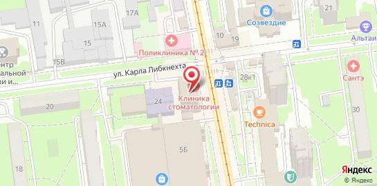 Клиника эстетической стоматологии на улице Карла Либкнехта на карте