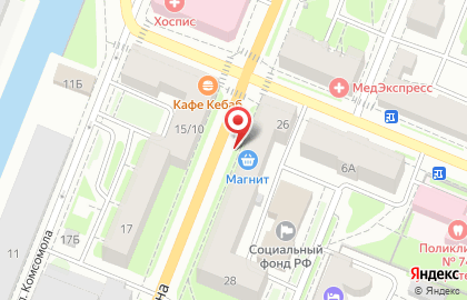 Супермаркет Магнит на улице Аммермана на карте