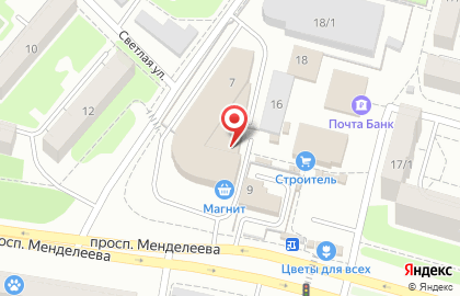 Магазин хлебобулочных изделий Русский хлеб на проспекте Менделеева на карте