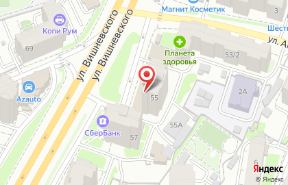 Банкомат ИК банк на улице Вишневского, 55 на карте