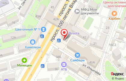 Ювелирный салон Золотой карат на проспекте 100-летия Владивостока на карте