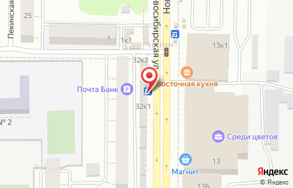 Киоск по продаже цветов на Новосибирской улице на карте