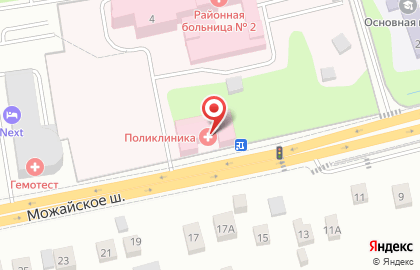 Перхушковская поликлиника на карте